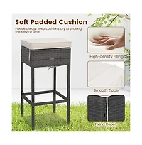 Boyel Living 5 Pieces Outdoor Wicker Bar Table Set with Hidden Storage Shelves