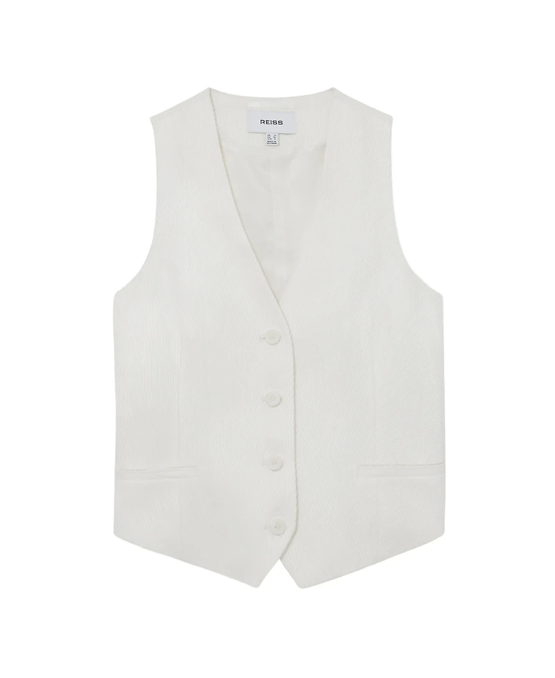Reiss Women's Linen-Blend Tailored Waistcoat