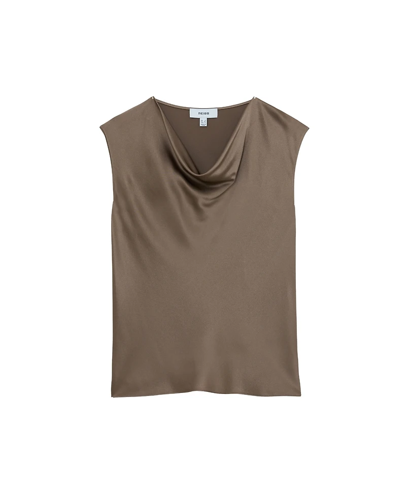 Reiss Women's Silk Cowl-Neck Sleeveless Top