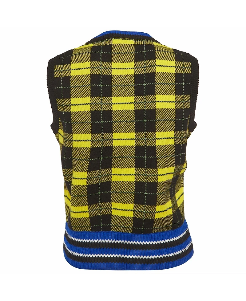 Pre-Owned Versace Women's Plaid Knit Vest Sweater