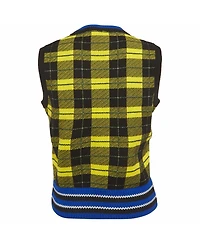 Pre-Owned Versace Women's Plaid Knit Vest Sweater