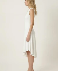 Modenaire Women's Sleeveless Asymmetrical-Hem Midi Dress