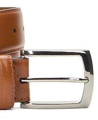 Johnston & Murphy Men's Rectangular Buckle Leather Belt