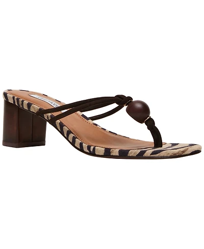 Steve Madden Women's Remedy Stone Block Heel Thong Dress Sandals