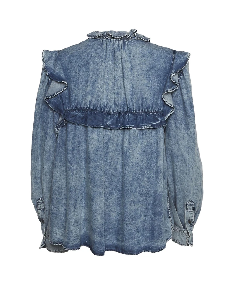 Pre-Owned Isabel Marant Women's Chambray Ruffle Top