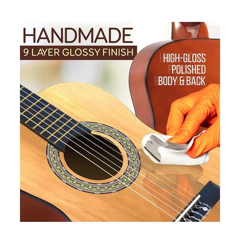 Pyle 34" Classical Guitar Kit - Includes Digital Tuner, Gig Bag, and Accessories (PGACLS40)