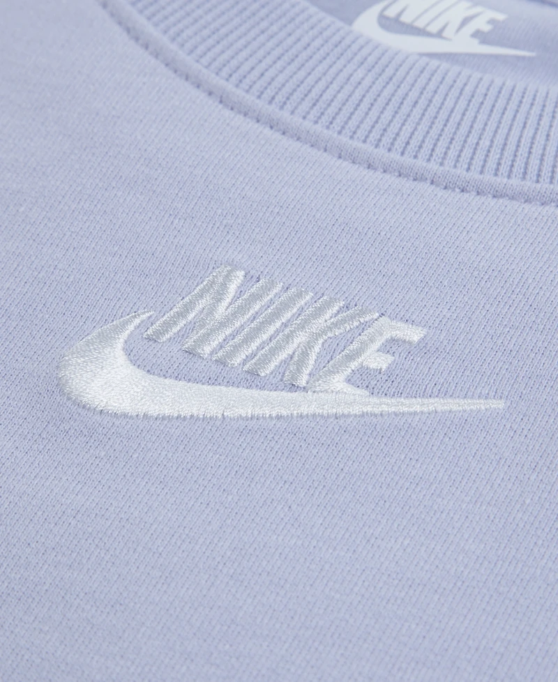 Nike Girls' 4-6X Crewneck French Terry T-Shirt and Shorts, 2-Piece Set