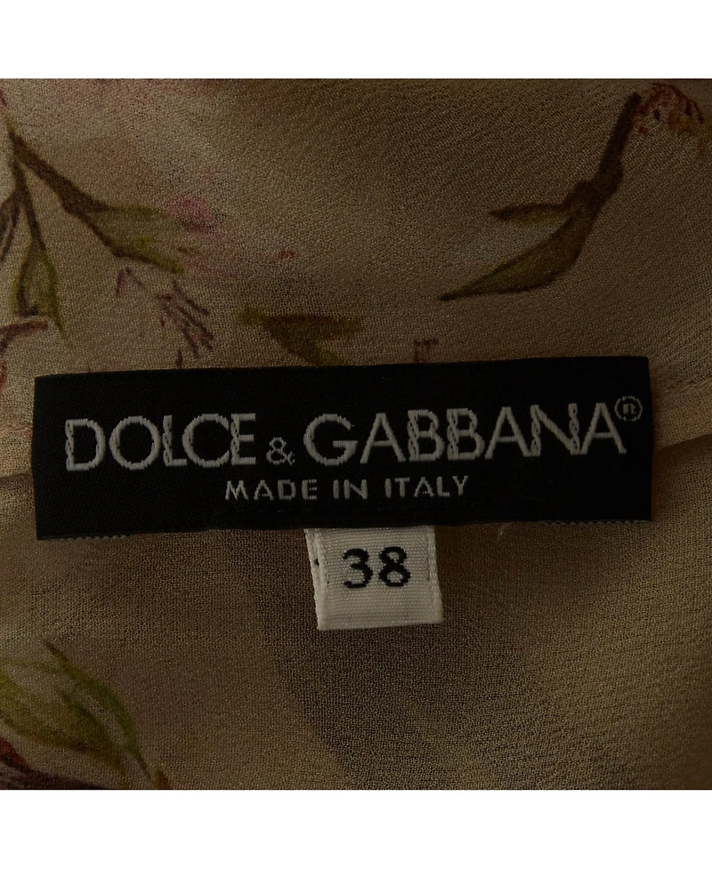 Pre-Owned Dolce & Gabbana Women's Floral Print Chiffon Sheer Top
