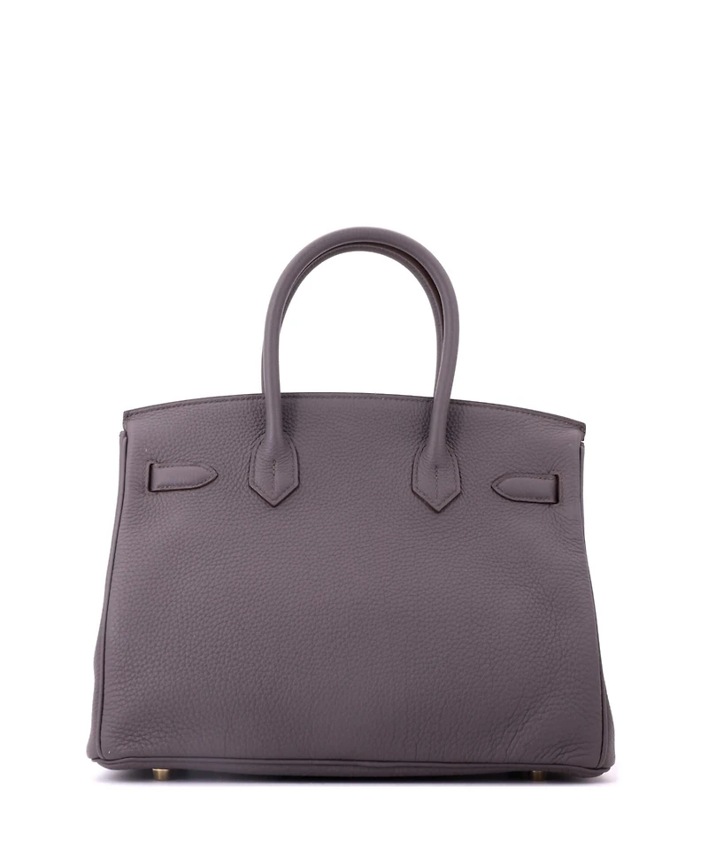 Pre-Owned HERMES Birkin 30 Handbag Grey Togo with Gold Hardware