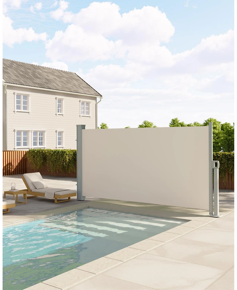 gaomon 71 inches x138 inches Retractable Side Awning, Privacy Screen Protection Awning for Patio, Balcony and Pools