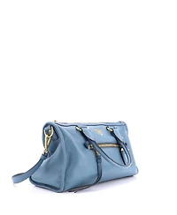 Pre-Owned Prada Medium Front Zip Convertible Satchel Vitello Phenix