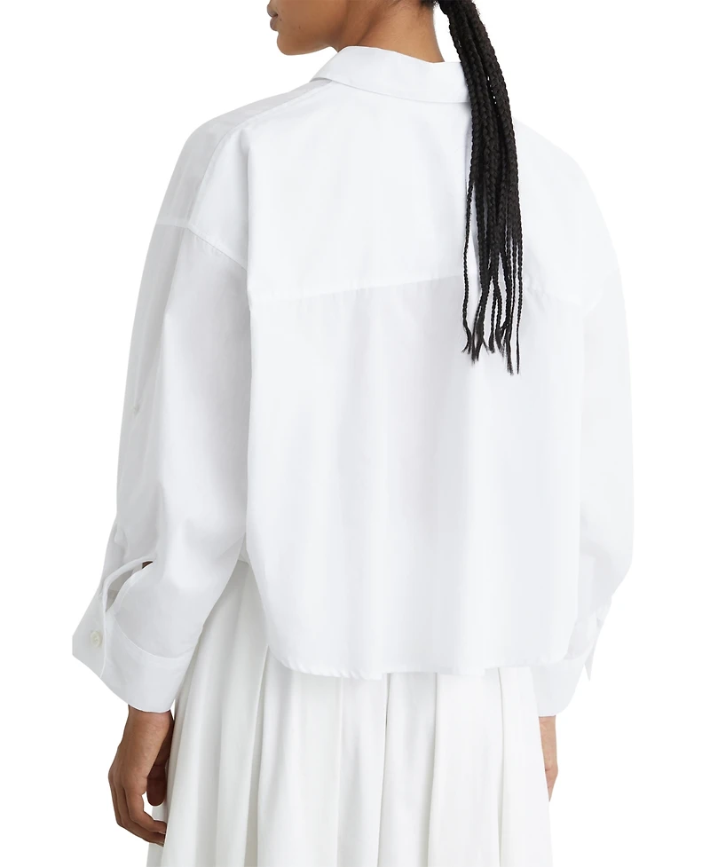 Reiss Women's Solenge Cropped Cotton Shirt