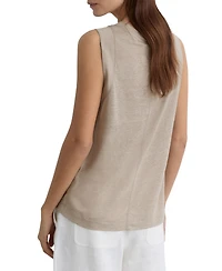 Reiss Women's Amy Crew Neck Linen Top