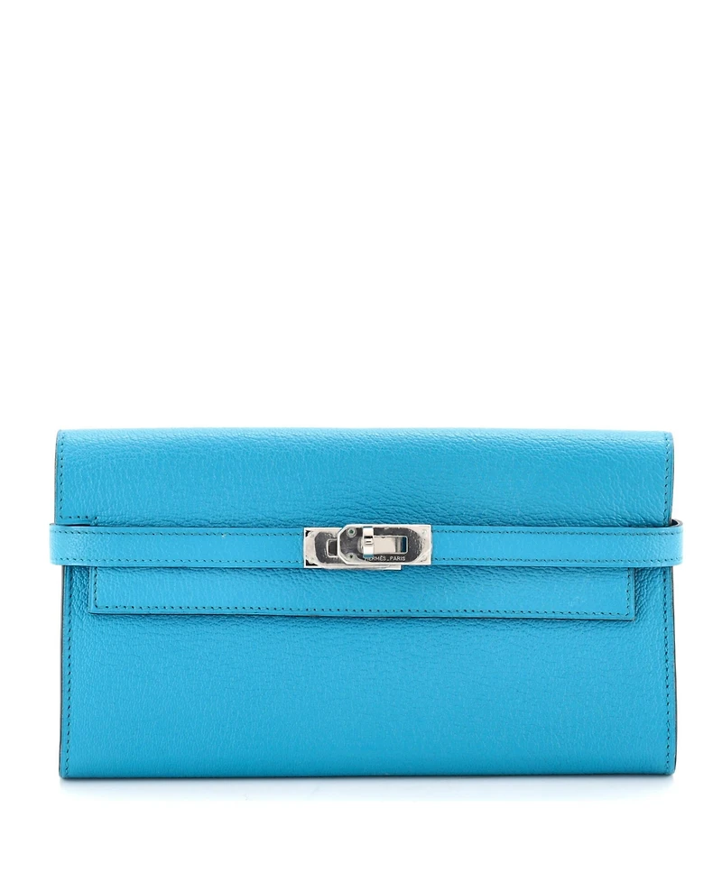 Pre-Owned Hermes Long Kelly Wallet Chevre Mysore