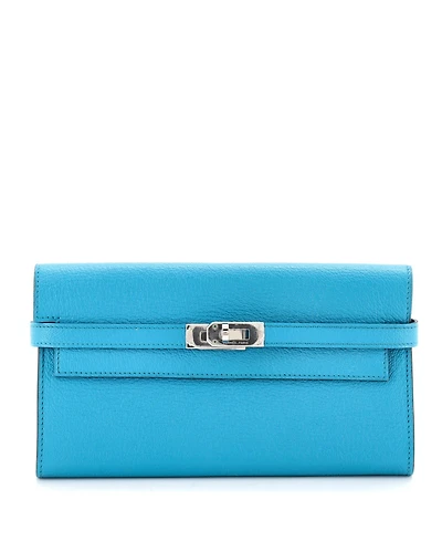 Pre-Owned Hermes Long Kelly Wallet Chevre Mysore