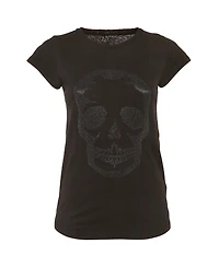 Pre-Owned Zadig & Voltaire Women's Jersey Skinny Skull Studs T-Shirt