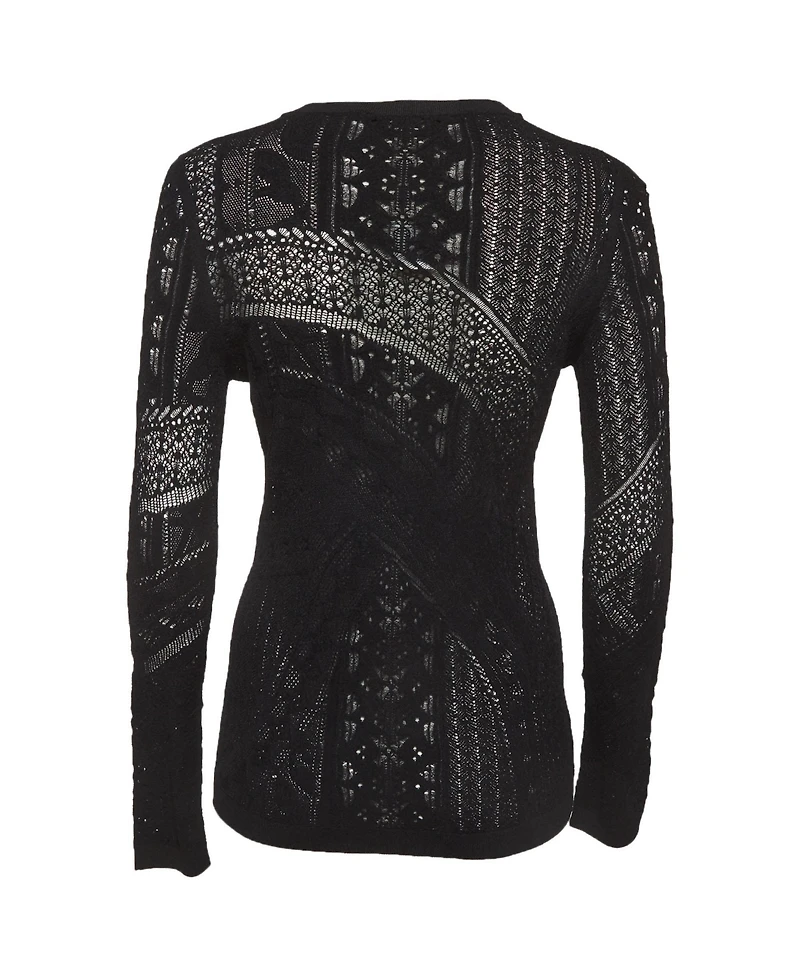 Pre-Owned Roberto Cavalli Women's Patterned Knit Long Sleeve Top