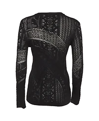 Pre-Owned Roberto Cavalli Women's Patterned Knit Long Sleeve Top