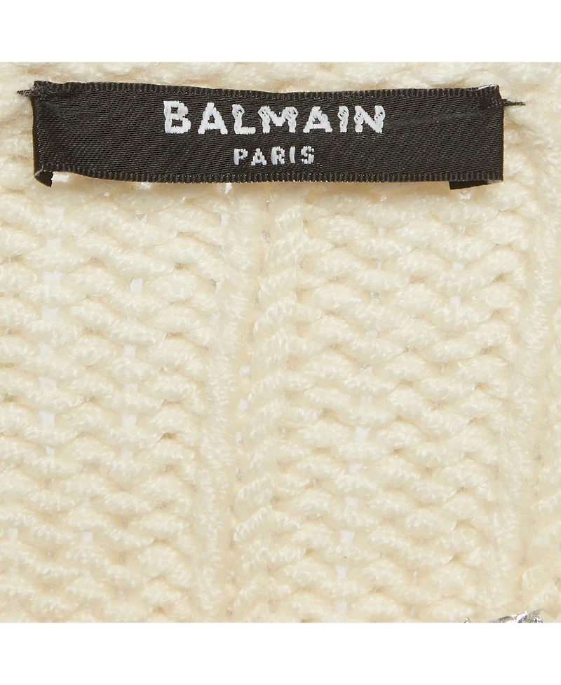 Pre-Owned Balmain Women's Metallic Coated Rib Knit Sweater