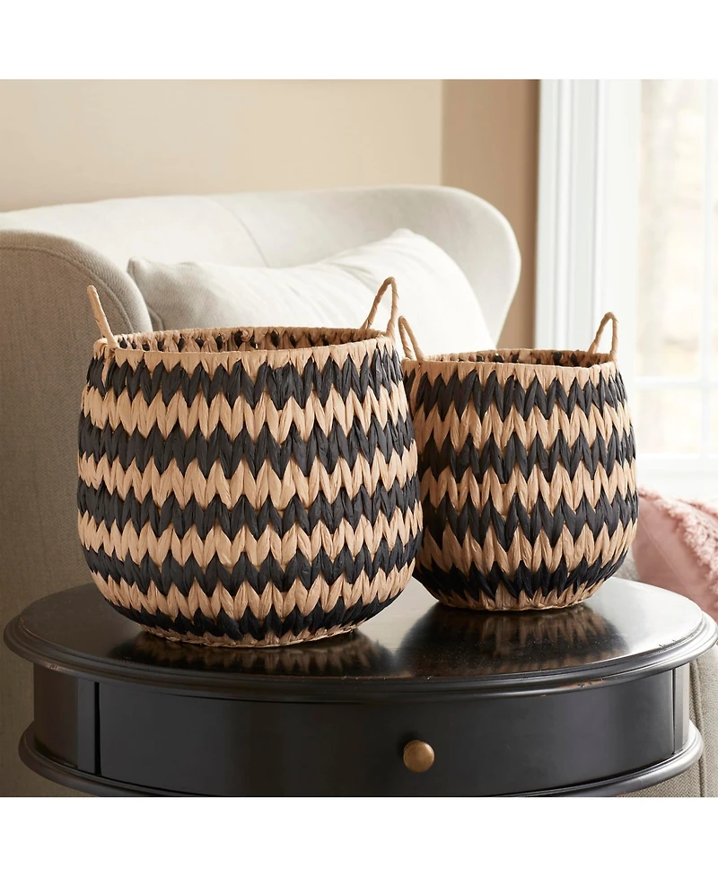 Household Essentials Woven Basket, Set of 2 Decorative Baskets, Large and Small