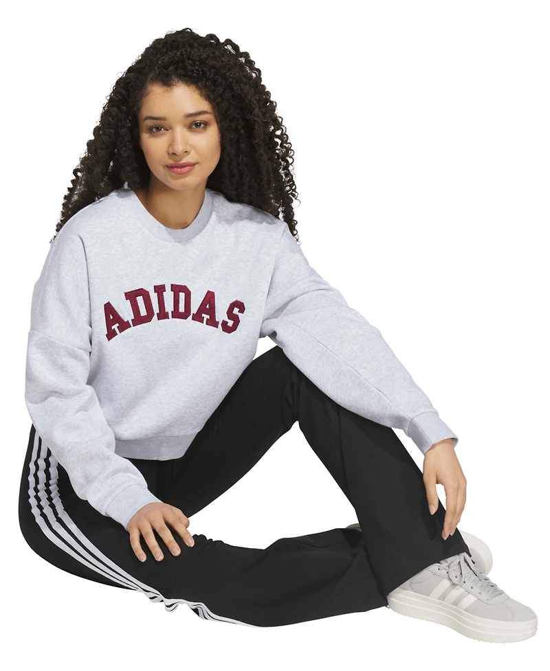 adidas Womens Chenille Logo Graphic Sweatshirt