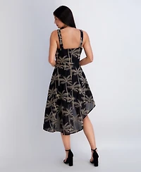 Kensie Women's Embroidered Woven Sleeveless Dress