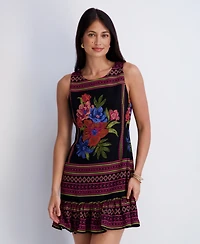 Kensie Women's Printed Crewneck Mini Dress