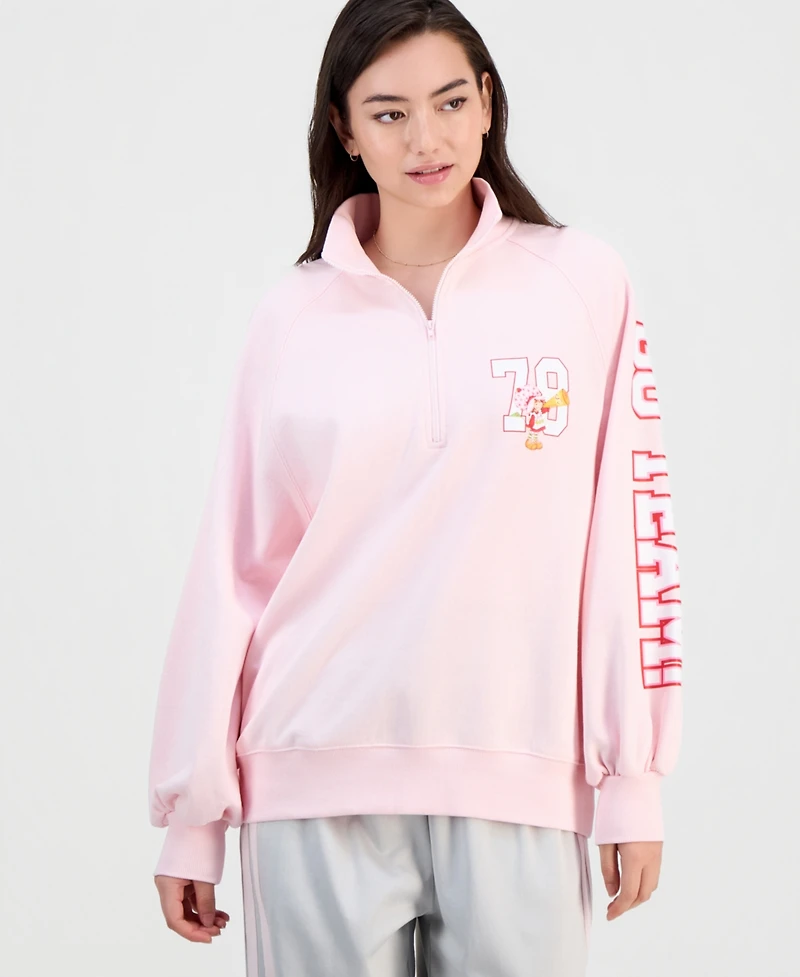 Strawberry Shortcake Juniors' Quarter-Zip Long-Sleeve Fleece Sweatshirt