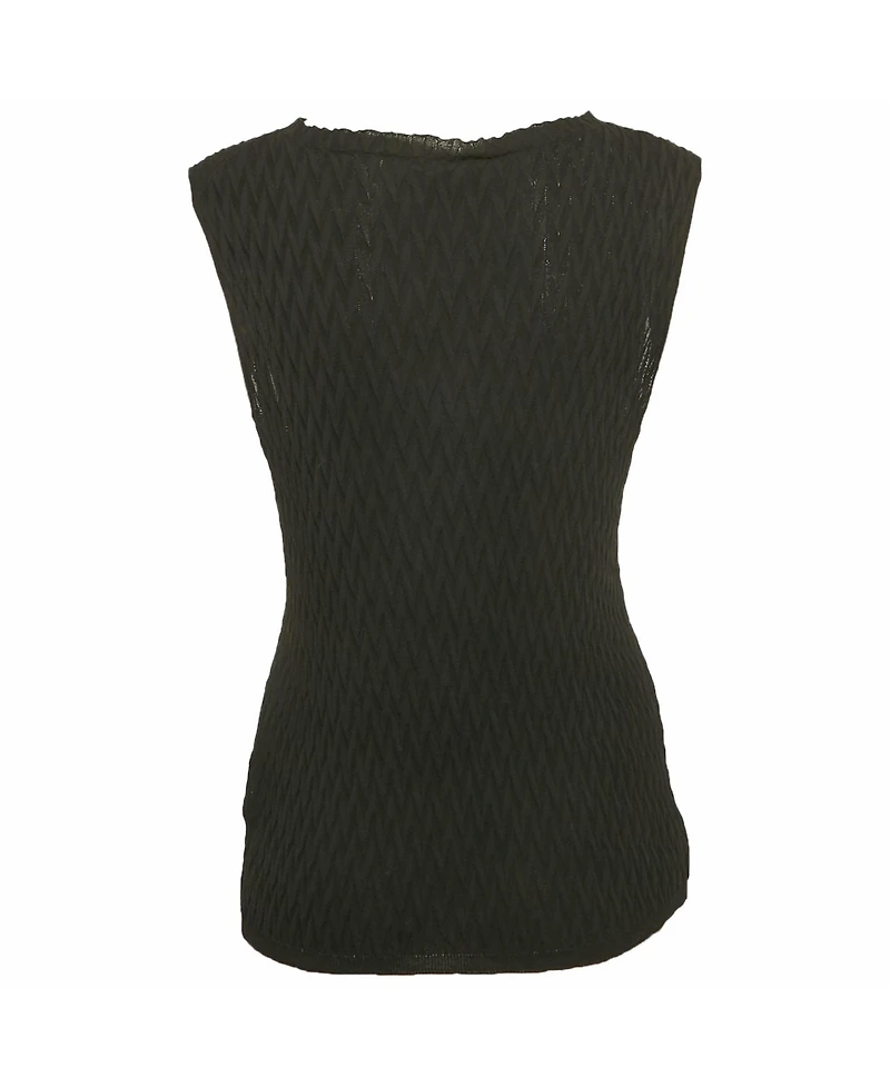 Pre-Owned Missoni Women's Textured Stretch Knit Crew Neck Top