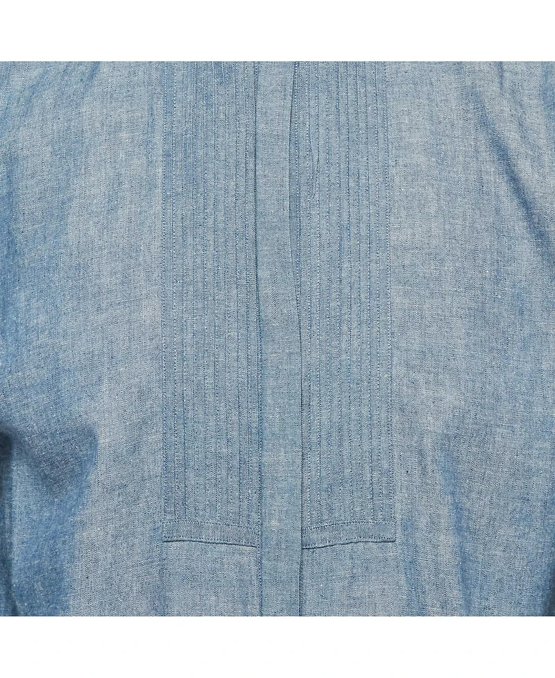 Pre-Owned Burberry Men's Pintucks Chambray Double Cuff Shirt