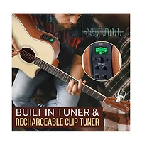 Pyle 6-String Electric Acoustic Guitar - Guitar with Digital Tuner & Accessory Kit