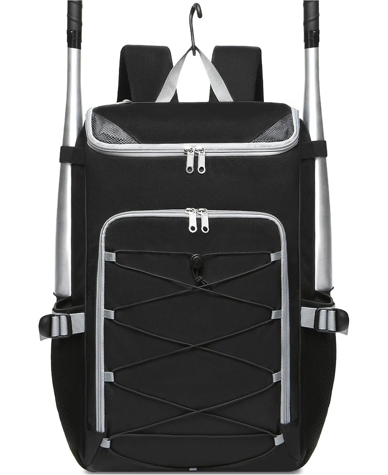 Furlihong Solid Pattern Baseball Softball Gear Backpack for Boys and Girls Ages 8-14 - Youth Bat Bag with Ventilated Shoe Compartment for Players