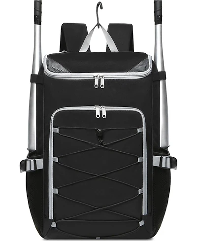 Furlihong Solid Pattern Baseball Softball Gear Backpack for Boys and Girls Ages 8-14 - Youth Bat Bag with Ventilated Shoe Compartment for Players