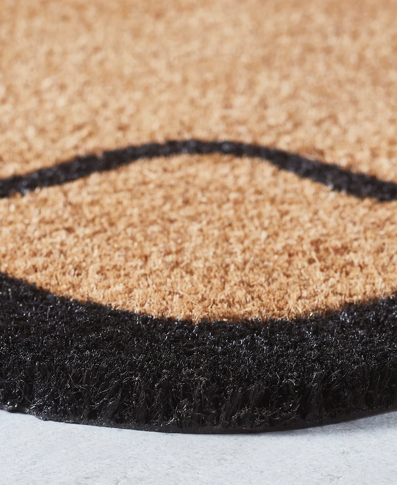 Vcny Home Bow Scalloped Edge Coir Outdoor Doormat, 30" x 48"