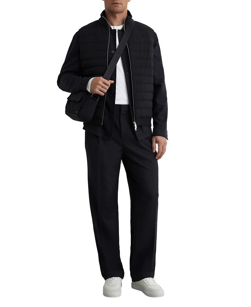 Reiss Men's Newford Funnel-Neck Quilted Knit Gilet