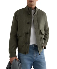 Reiss Men's Hadley Wool-Blend Funnel-Neck Bomber Jacket