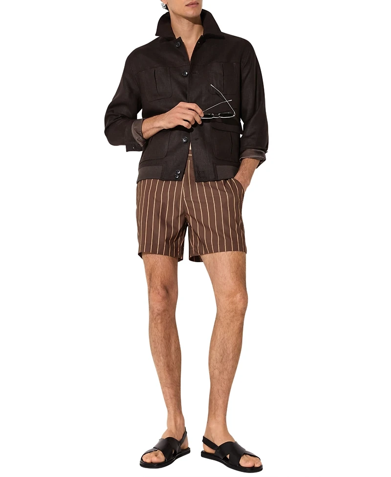 Reiss Men's Presley Pinstripe Side-Adjuster Swim Shorts