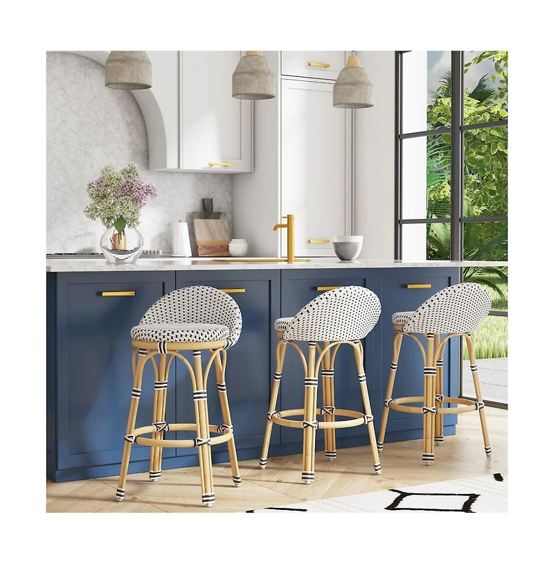 Butler Specialty Inez 24 in. Seat Height Rattan Low Back Counter Stool
