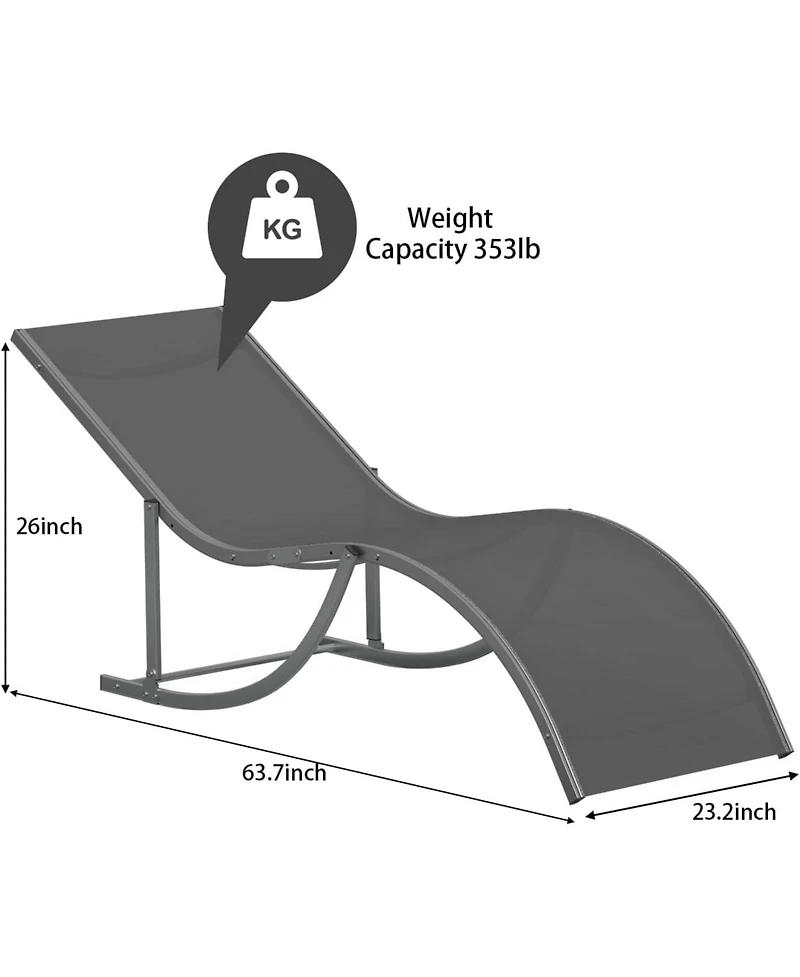 gaomon Patio Chaise Lounge Chairs- S-Shaped Ergonomic Aluminum for Pool Garden Beach