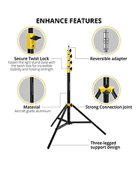 Glow 48 inch Ez Lock Octa Quick Xl Bowens Softbox, Bundle with 9.5 inch Air Cushioned Light Stand