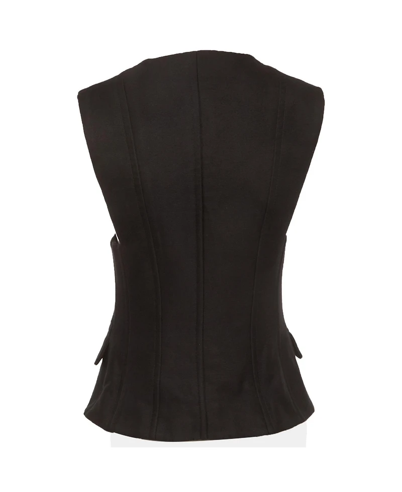 Pre-Owned Balmain Women's Silk Blend Pocket Detail Sleeveless Jacket