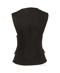 Pre-Owned Balmain Women's Silk Blend Pocket Detail Sleeveless Jacket