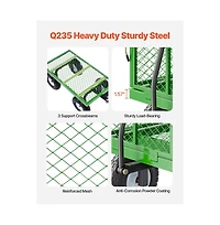 Sugift 680 lb Steel Garden Cart on Wheels Heavy Duty Pull Wagon Metal