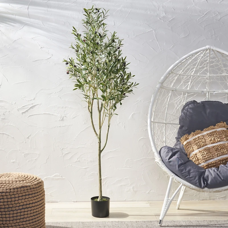 Streamdale Furniture Artificial Olive Tree - 71'' Tall - Pre-Potted