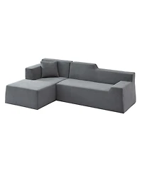 Streamdale Furniture Modern minimalist L-shaped corduroy high back sofa