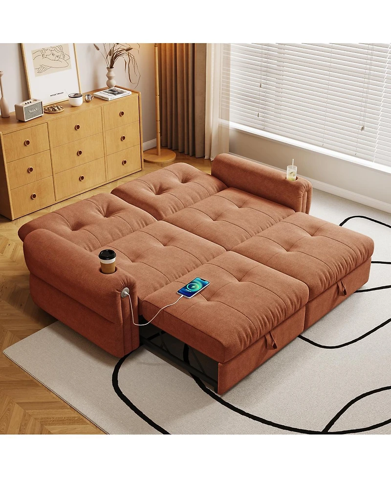 Streamdale Furniture 77" Convertible Sofa Bed, Sheneyron Fabric