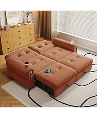 Streamdale Furniture 77" Convertible Sofa Bed, Sheneyron Fabric
