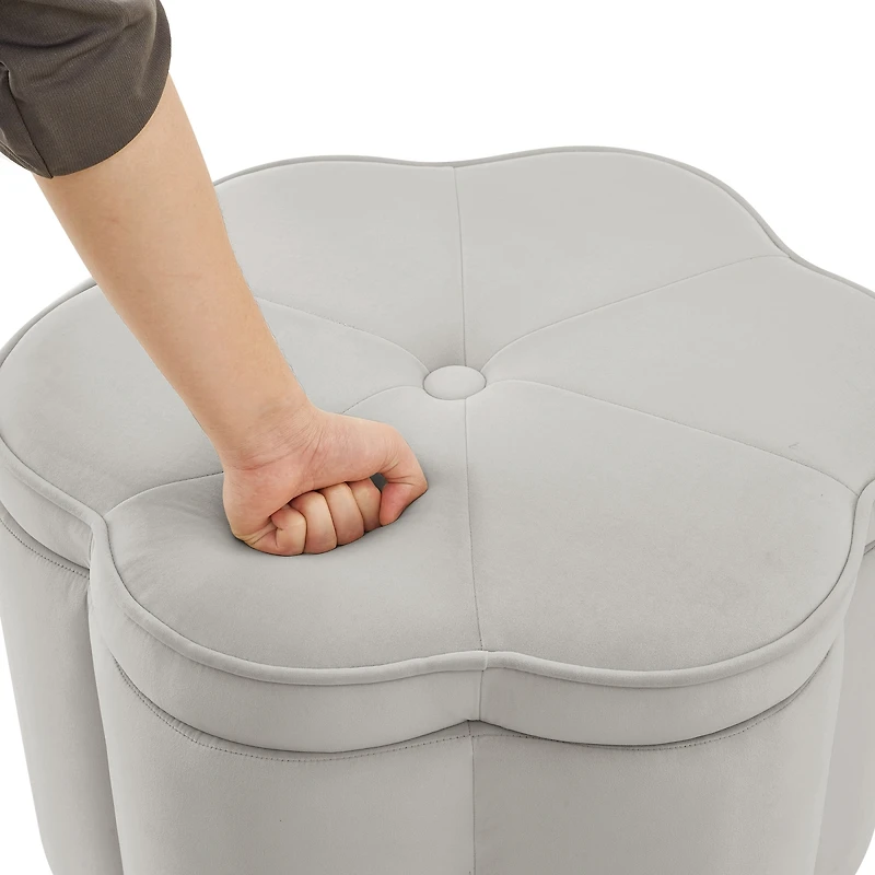 Streamdale Furniture Velvet Storage Ottoman Set of 2