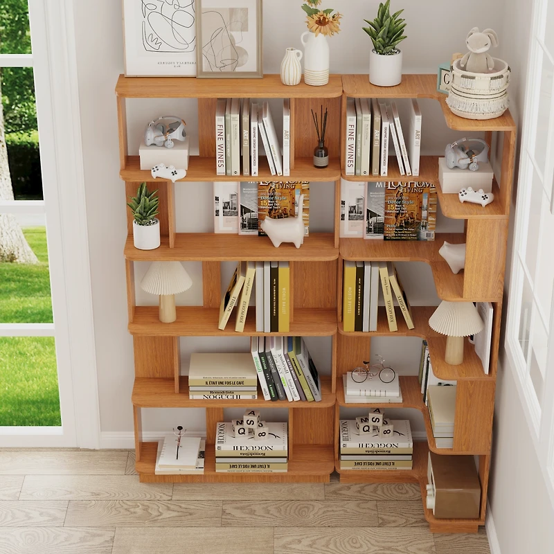 Streamdale Furniture 2-Pack Corner Bookcases, 55/80cm