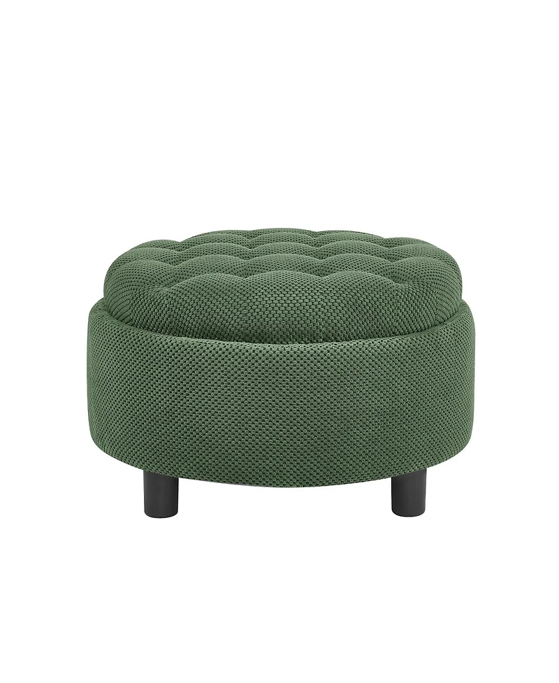 Streamdale Furniture Round Storage Ottoman with Tray